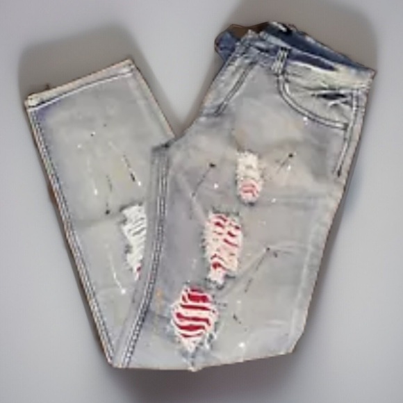 EUC: Men’s COTTON FARM Los Angeles Distressed/Paint Splash Denim Jeans - Picture 8 of 8